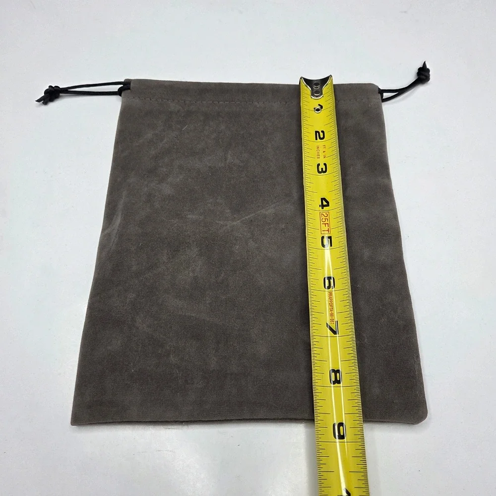 Unbranded Drawstring Pouch Faux Suede Jewelry Travel Bag 8.5x6.5 Gray Dust Bag